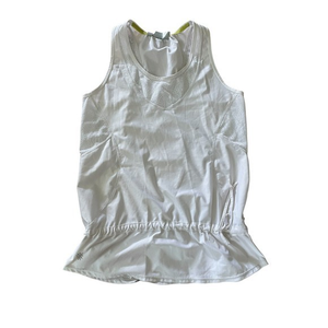 Athleta Top Women’s S White Wick It Good Tank Lace‎ Detail Reflective Activewear